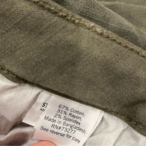 Military green color flared high rise jeans - Picture 12 of 15